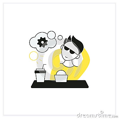 Workaholic flat icon Vector Illustration