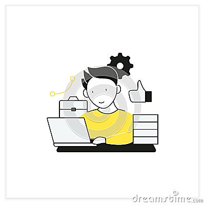 Workaholic flat icon Vector Illustration