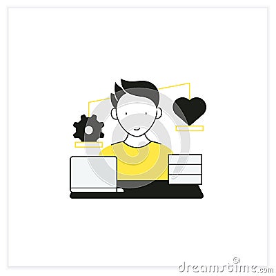 Workaholic flat icon Vector Illustration