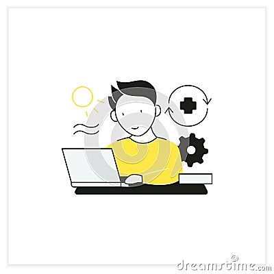 Workaholic flat icon Vector Illustration