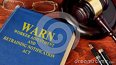 Worker Adjustment and Retraining Notification Act WARN. Stock Photo