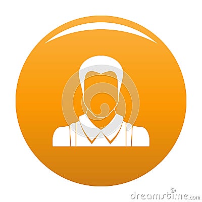 Worker avatar icon vector orange Vector Illustration