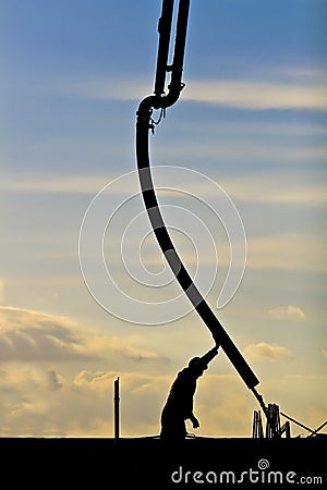 Worker concreting Stock Photo