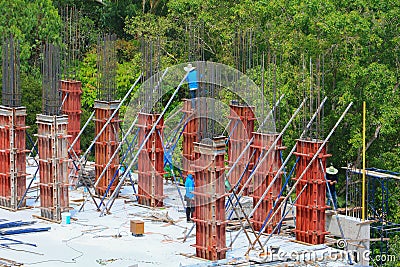 Worker construction, building commercial in site workplace Editorial Stock Photo