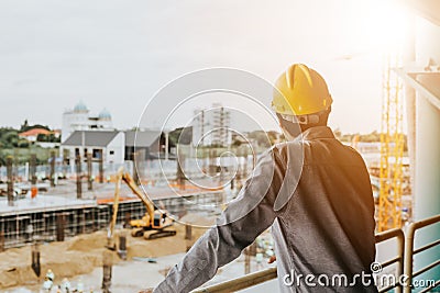 Worker in a construction site Stock Photo