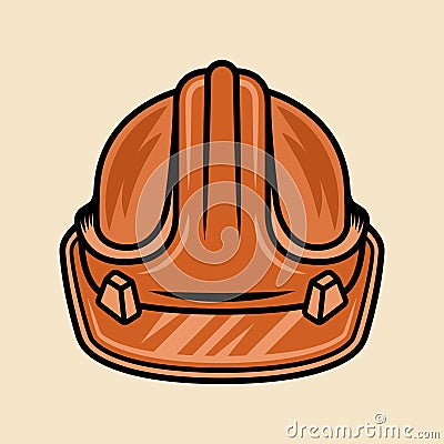 Worker hard hat colorful vector object in cartoon style isolated on light background Vector Illustration