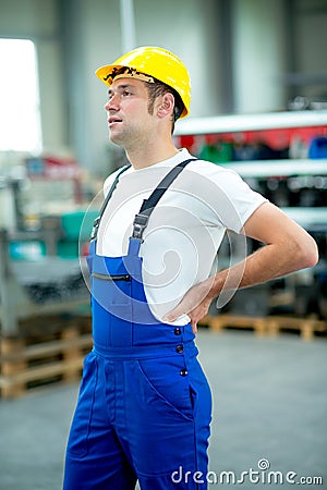 Worker has back pain Stock Photo
