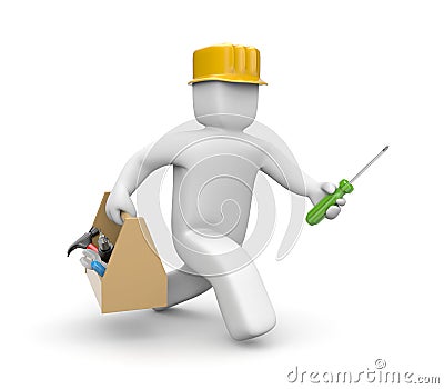 Worker hasten to help Stock Photo