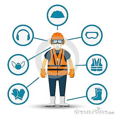 Worker health and safety vector illustration Vector Illustration