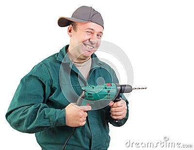 Worker holding a plywood Stock Photo