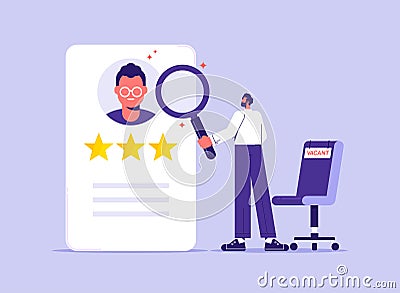 Worker HR search or Searching employee concept Vector Illustration