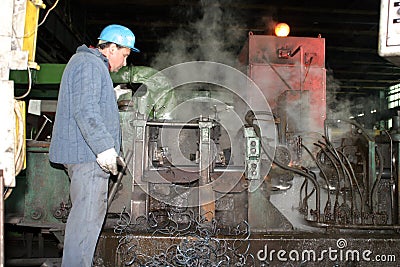 Worker in a industry factory Stock Photo