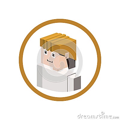 Worker isometric avatar Cartoon Illustration