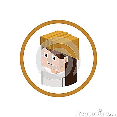 Worker isometric avatar Cartoon Illustration