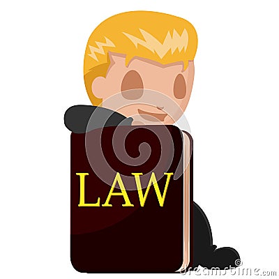 Worker Man Lawyer Cartoon Book Vector Vector Illustration