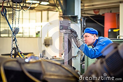 Worker in metal industry Stock Photo