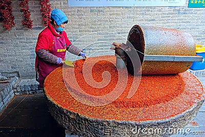 Chilli production workshop Editorial Stock Photo