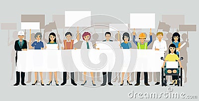 Worker protests Vector Illustration