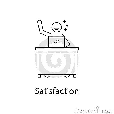 worker satisfaction icon. Element people at the workplace for mobile concept and web apps. Thin line icon for website design and d Stock Photo