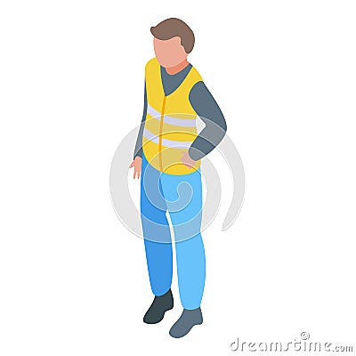 Worker skill icon isometric vector. Capacity increase Vector Illustration