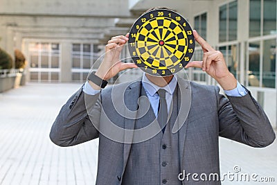 Worker with a target obsession Stock Photo