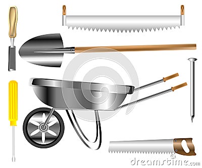 Worker tools for building and building Stock Photo