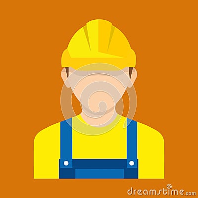 Construction worker, builder icon isolated on background. Worker Vector Illustration