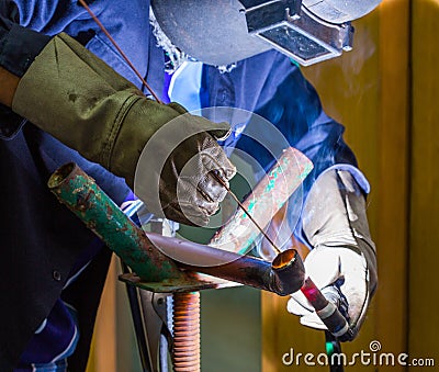 Argon welding Stock Photo