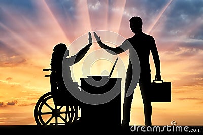 Concept of employment of persons with disabilities Editorial Stock Photo