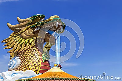 Worker working on roof chinese temple Stock Photo