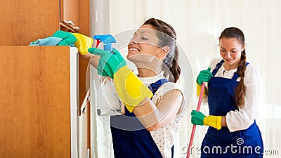 Workers of cleaning company Stock Photo