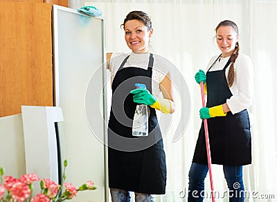 Workers of cleaning company Stock Photo