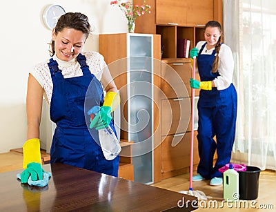 Workers of cleaning company Stock Photo