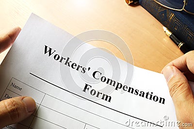 Workers compensation form. Stock Photo