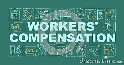 Workers compensation program word concepts banner Vector Illustration
