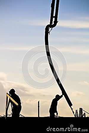 Workers concreting Stock Photo