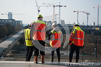 Workers in construction site in Editorial Stock Photo