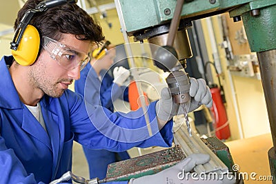 Workers in the factory Stock Photo