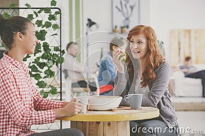 Workers having coffee break Stock Photo