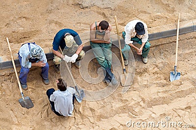 Workers on the rest Stock Photo