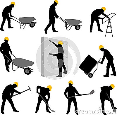 Workers silhouettes Vector Illustration