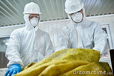 Workers Sorting Plastic on Recycling Plant Stock Photo