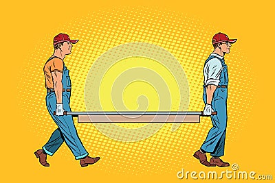 Workers with a stretcher Vector Illustration