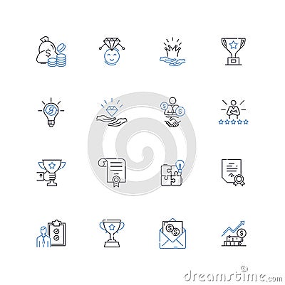 Workflow efficiency line icons collection. Streamlining, Automation, Optimization, Productivity, Organization Vector Illustration