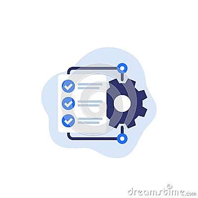 workflow icon with checklist, vector Vector Illustration