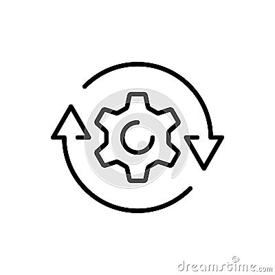 Workflow icon in flat style. Gear effective vector illustration Vector Illustration