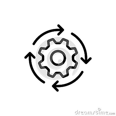 Workflow icon in flat style. Gear effective vector illustration on white isolated background. Vector Illustration