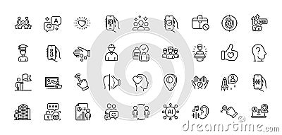 Workflow, Jobless and Cyber attack line icons pack. For web app. Line icons. Vector Stock Photo