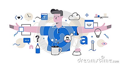 Workflow Management Abstract Illustration Vector Illustration