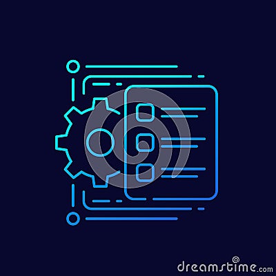 workflow or project line vector icon Vector Illustration